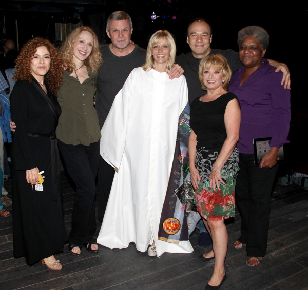 Jennifer Foote ('Follies') with Bernadette Peters, Jan Maxwell, Ron Raines, Danny Bur Photo