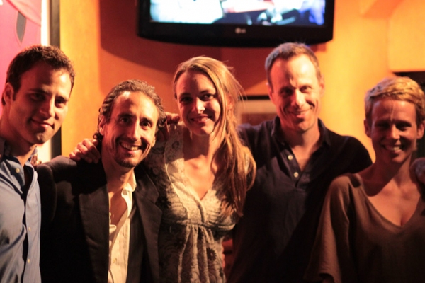 Neil Holland, Don DiPaolo, Therese Plaehn, Stephen Belber and Lucie Tiberghien. Photo