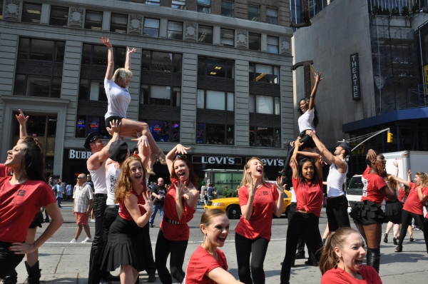 Photo Coverage: Broadway Takes Part in Shellac Flash Mob in Times Square fo Fashion Week Image