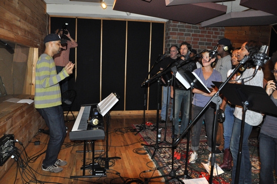 Jason Michael Webb rehearsing the cast Photo