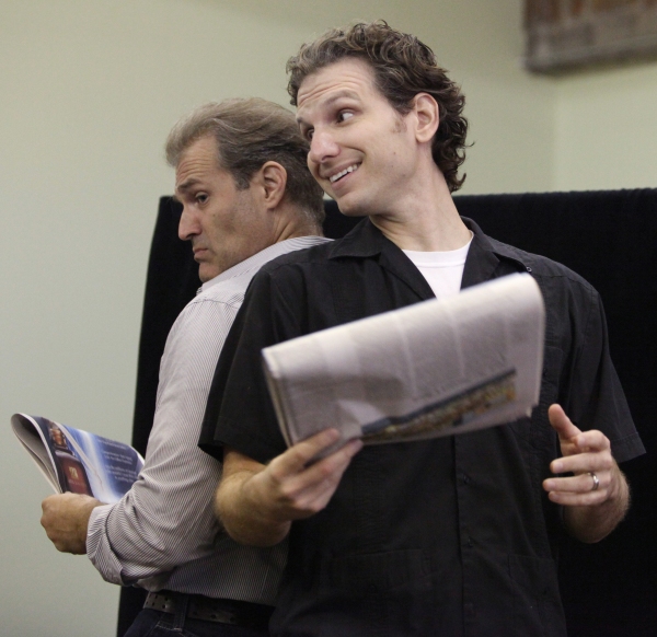 Marc Kudisch and Sebastian Arcelus at the Open Press Rehearsal for the Second Stage T Photo