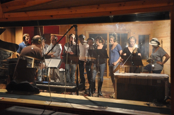 James Lowe conducting the cast of Anything Goes-Mark Ledbetter, Daniel J. Edwards, Ju Photo