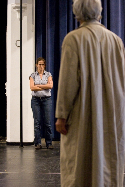 Enid Graham and Sam Waterston in rehearsal for King Lear, directed by James Macdonald Photo