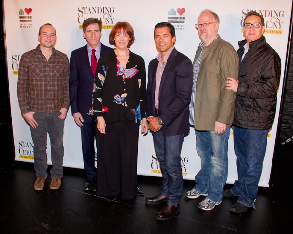 Jordan Harrison, Paul Rudnick, Harriet Harris, Mark Consuelos, Doug Wright and Moises Photo