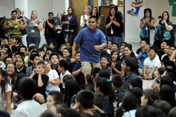 Photo Flash: THE LION KING Visits Walter V. Long Elementary Image