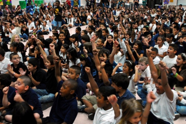 Photo Flash: THE LION KING Visits Walter V. Long Elementary Image