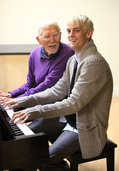 Aaron Carter in Rehearsals with creator Tom Jones for his Off-Broadway stage debut in Photo
