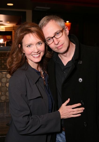 LOS ANGELES, CA - NOVEMBER 6: Julia Campbell (L) and actor Jay Karnes (R) pose during Photo