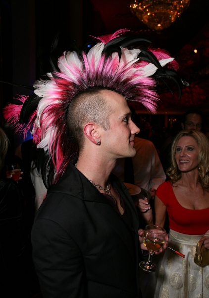 LOS ANGELES, CA - NOVEMBER 11: Book Writer Jeff Whitty poses with a mohawk during the Photo
