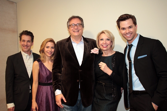 Lewis Flinn, Kerry Butler, Douglas Carter Beane, Julie Halston, Andrew Rannells Photo