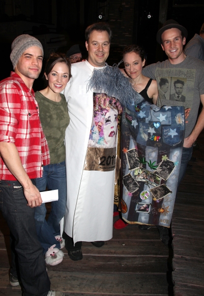Tad Wilson ('Bonnie & Clyde' Recepient) with Jeremy Jordan, Laura Osnes, Melissa Van  Photo