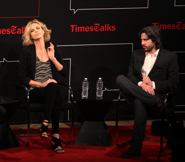 Charlize Theron & Jason Reitman with Charles McGrath attending TimesTalks Presents A  Photo