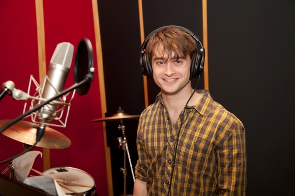 Daniel Radcliffe records for 'Carols for a Cure.' Photo