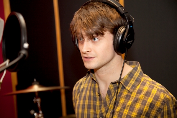 Daniel Radcliffe records for 'Carols for a Cure.' Photo