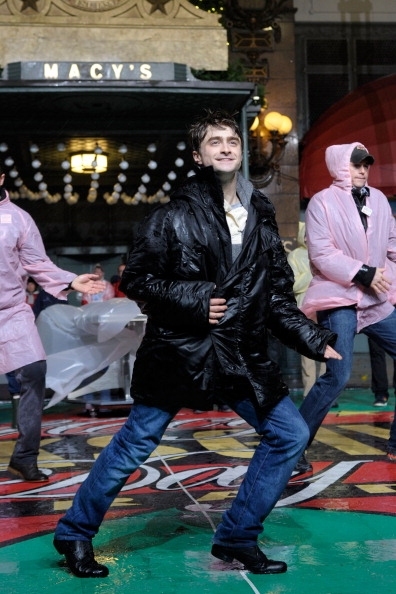 Daniel Radcliffe and the company rehearse for the 2011 Macy's Thanksgiving Day Parade Photo