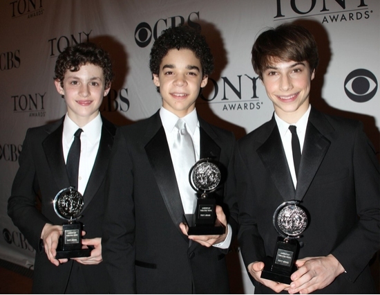 Trent Kowalik, David Alvarez and Kiril Kulish with their 2009 Tony Awards for Best Le Photo