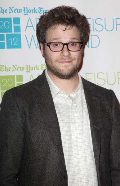 Seth Rogen & Will Reiser, interviewed by Melena Ryzik, attending the New York Times 1 Photo