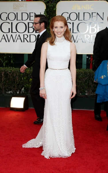Jessica Chastain pictured at the 69th Annual Golden Globe Awards held at the Beverly  Photo