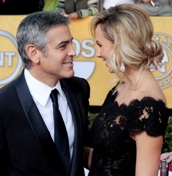 George Clooney and Stacy Keibler pictured at the 18th Annual Screen Actors Guild Awar Photo