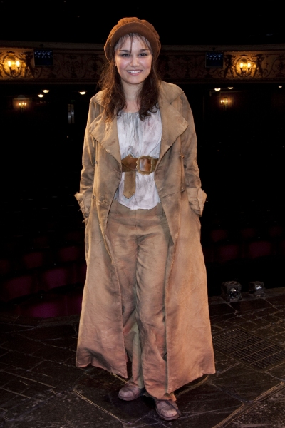 Samantha Barks (Eponine) backstage after the curtain call of LES MISERABLES at the Qu Photo