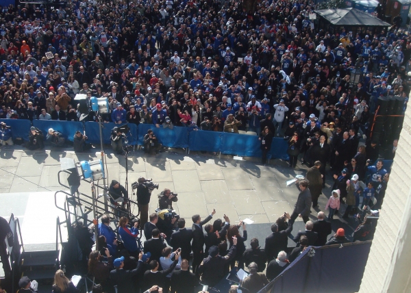 Photo Flash: Go Giants! ROCK OF AGES Plays the Super Bowl Parade! Image