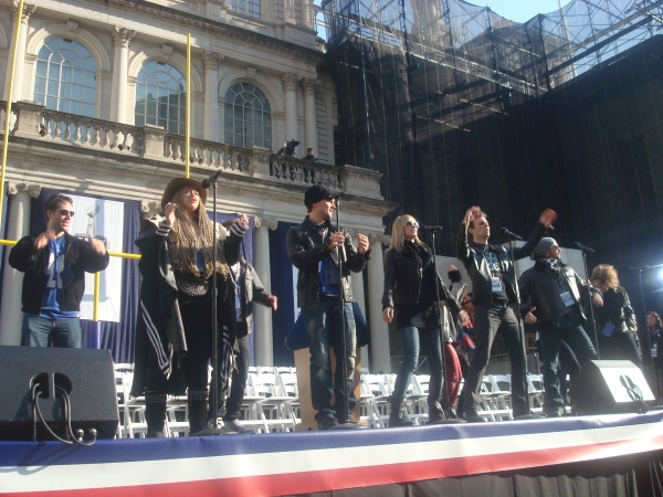 Photo Flash: Go Giants! ROCK OF AGES Plays the Super Bowl Parade! Image