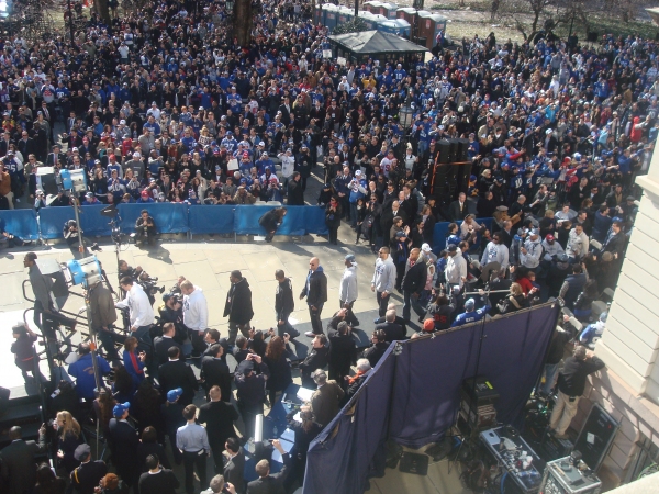 Photo Flash: Go Giants! ROCK OF AGES Plays the Super Bowl Parade! Image
