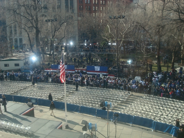 Photo Flash: Go Giants! ROCK OF AGES Plays the Super Bowl Parade! Image