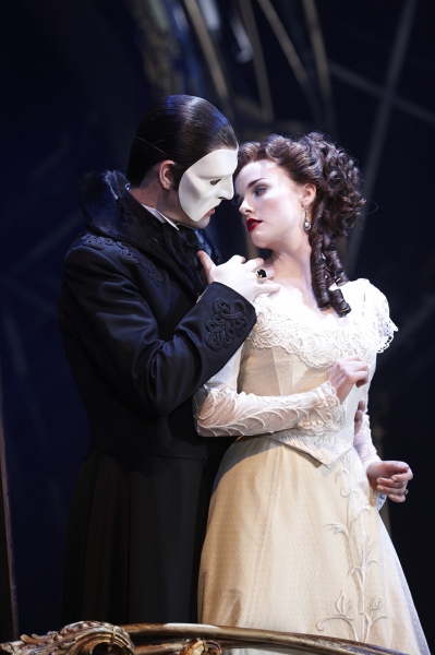 Ben Lewis as The Phantom and Anna O'Byrne as Christine Photo