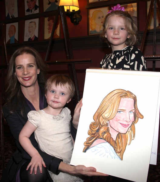 Rachel Griffiths with daughters Adalaila Griffiths and Clementine Griffiths Photo
