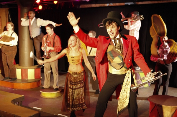 David Hathaway as the Ringmaster with the cast of BARNUM Photo