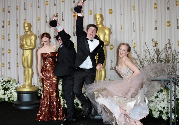 Ellie Kemper, filmmakers William Joyce and Brandon Oldenburg, and actress Wendi McLen Photo