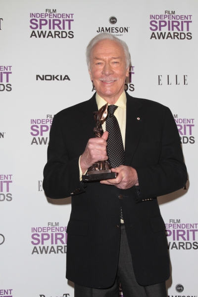 Christopher Plummer pictured at the 2012 Film Independent Spirit Awards Press Room in Photo