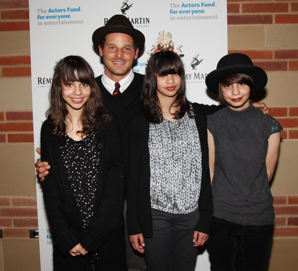 Justin Chambers with his children Eva, Mya and Kayla Photo