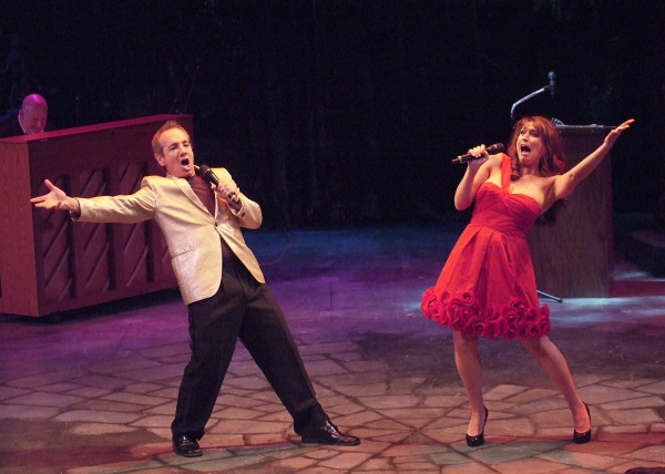 Hosts Jason Graae and Lesli Margherita perform. Photo