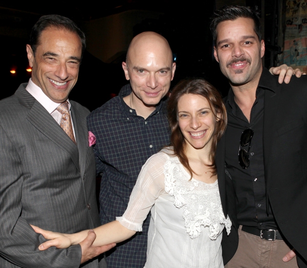 Producer Hal Luftig with Elena Roger, Michael Cerveris & Ricky Martin Photo