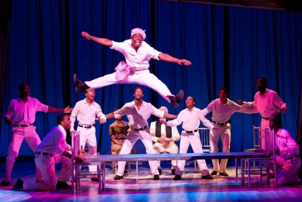 James T. Lane (above) as Ozie Powell and the Cast of The Scottsboro Boys Photo