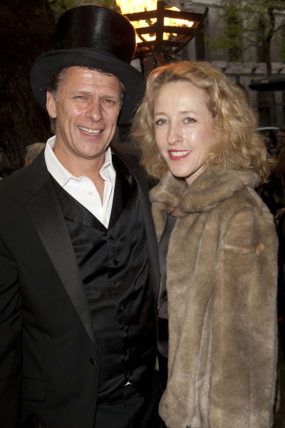 Andrew Castle and Sophia Castle arrive on Press Night for Top Hat at the Aldwych Thea Photo