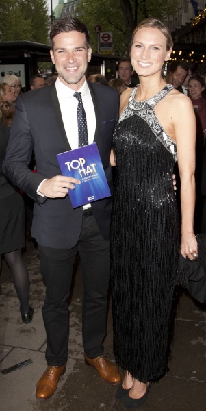 Gethin Jones and Clare Chambers arrive on Press Night for Top Hat at the Aldwych Thea Photo