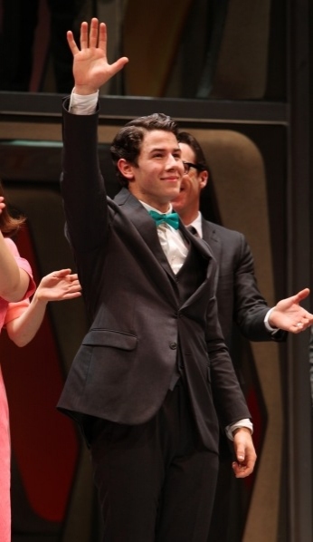 Nick Jonas at opening night curtain call
 Photo