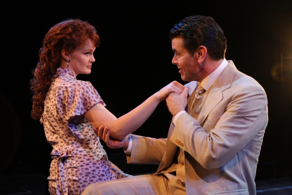 Kate Baldwin as Marian Paroo and Burke Moses as Harold Hill in Arena Stage at the Mea Photo