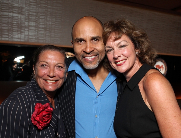 Director Graciela Daniele poses with cast members Julio Monge and Michele Pawk
 Photo