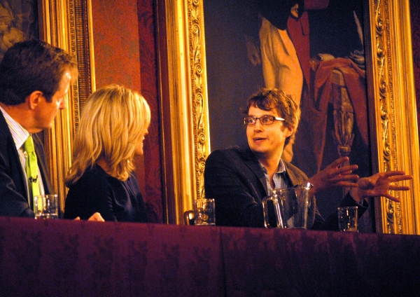 Alastair Campbell, Rachel Johnson and James Tilley Photo