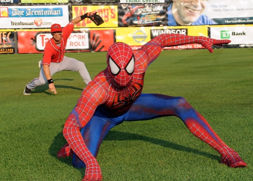 Photo Flash: SPIDER-MAN Throws First Pitch for Trenton Thunder Image