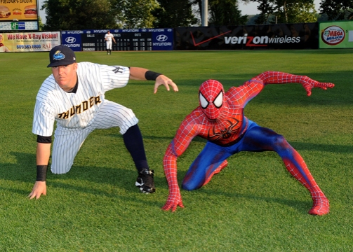 Photo Flash: SPIDER-MAN Throws First Pitch for Trenton Thunder Image