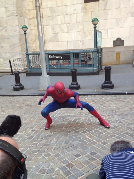 Photo Flash: THE AMAZING SPIDER-MAN Swings By New York Stock Exchange Image