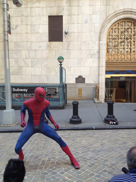 Photo Flash: THE AMAZING SPIDER-MAN Swings By New York Stock Exchange Image