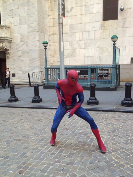 Photo Flash: THE AMAZING SPIDER-MAN Swings By New York Stock Exchange Image