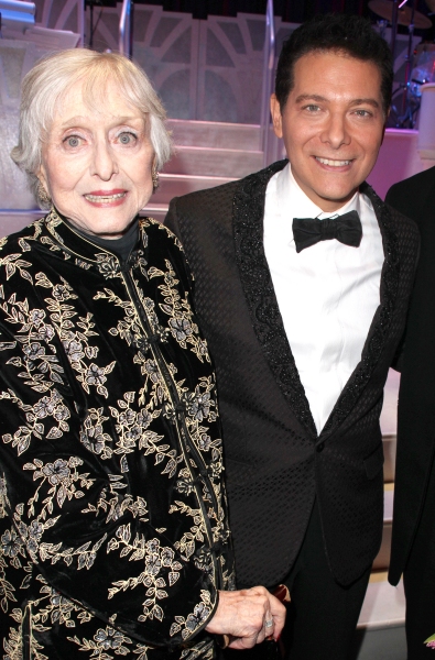 Celeste Holm & Michael Feinstein backstage after the Broadway Opening Finale & Night  Photo