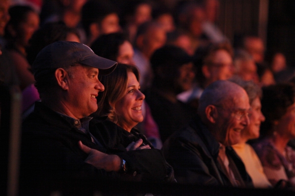 Tom Hanks and wife actress Rita Wilson watch the performance Photo
